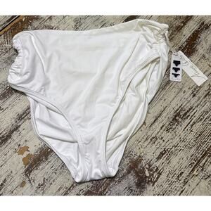 Anne Cole Ladies Swimwear White Bikini Bottoms 3 Way Convertible NWT & Liner